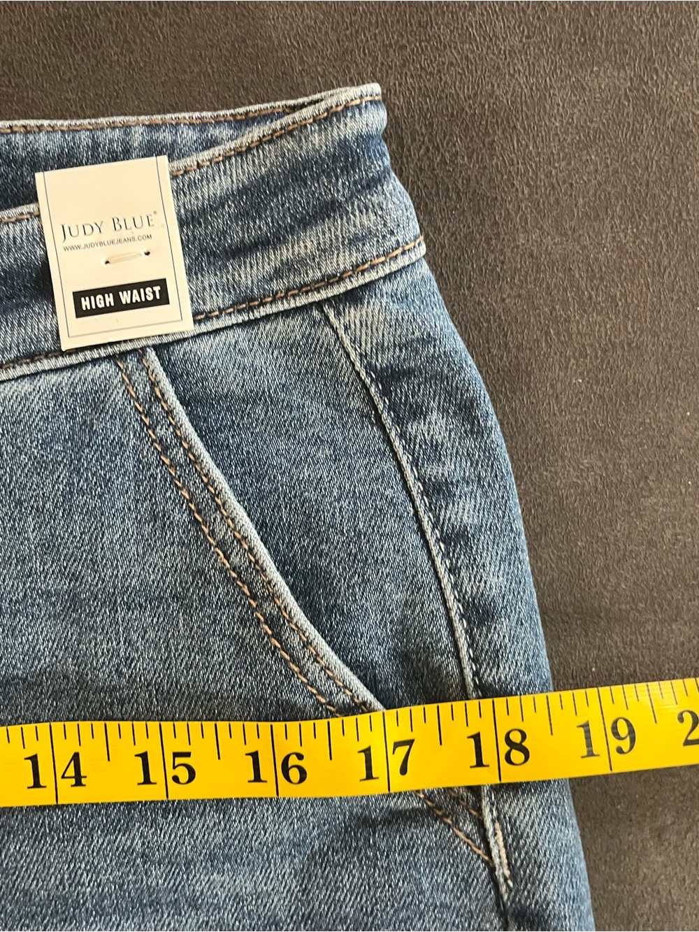 Judy Blue Women's Denim Utility Shorts - Blue L Stretch NWT - Picture 12 of 13